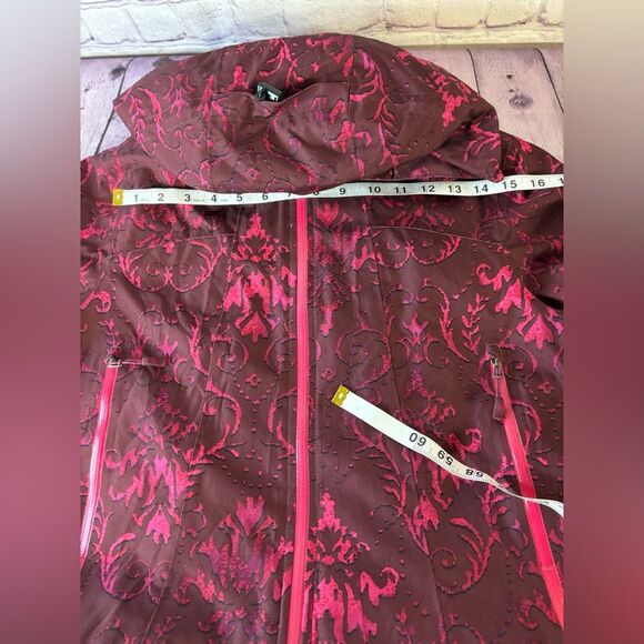 Athleta Twin Tip Ski Jacket in Port Wine Snow Scroll Ski Snowboard Jacket Size M - Picture 14 of 16